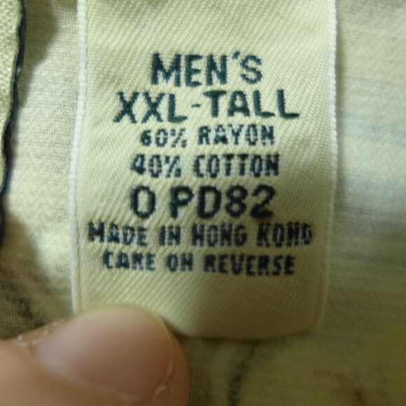 LL Bean All Over Print Hawaiian Shirt Men's Size XXL Tall Rayon Blend 0PD82 - Picture 6 of 8